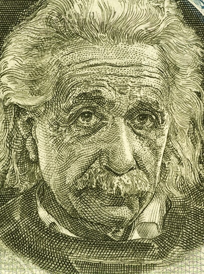 Atheism Is Dead. Consider This The Obituary. 8 A stylish close-up drawing(?) of legendary physicist Albert Einstein