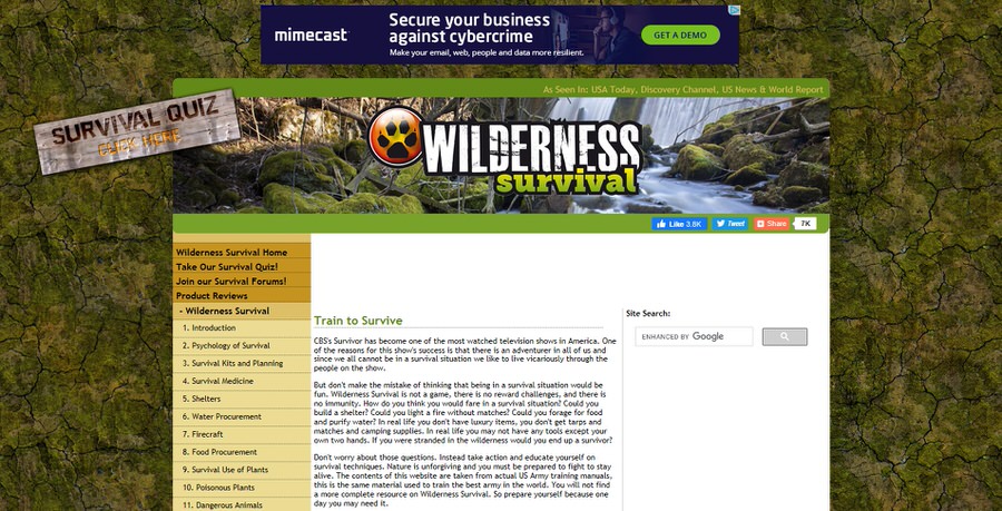 wilderness survival.net
